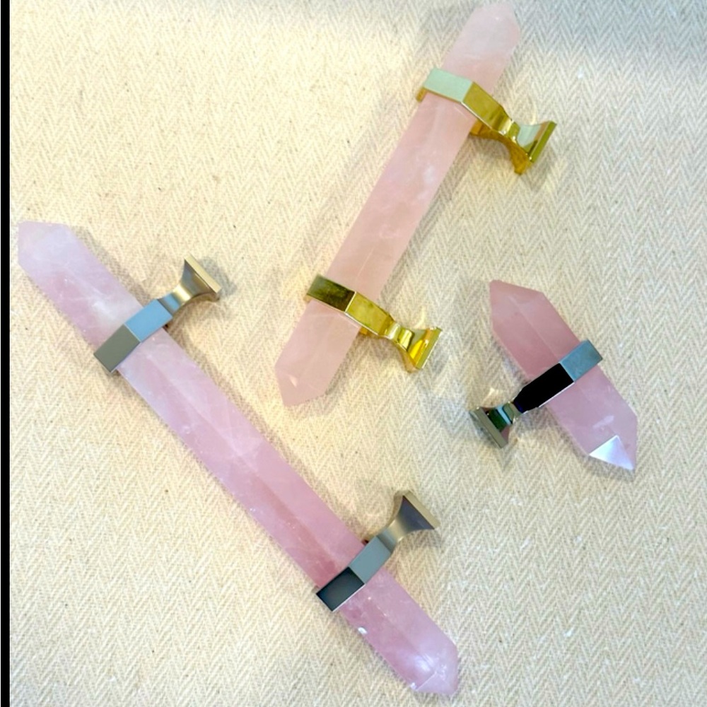 Rose Quartz drawer pull